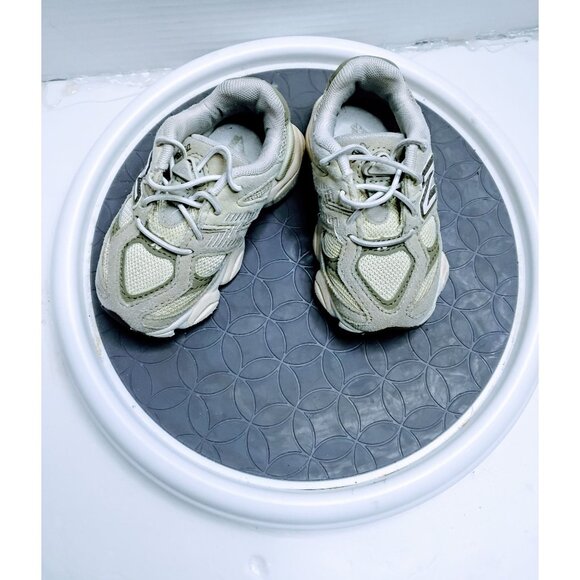 New Balance Kids 6M IV990GL Shoes Grey/Green Mesh/Suede - Picture 2 of 7